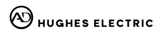 Hughes Electric logo with AD circle.